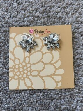 Penelope Ann Clear Crystal Sunburst Stud Earrings